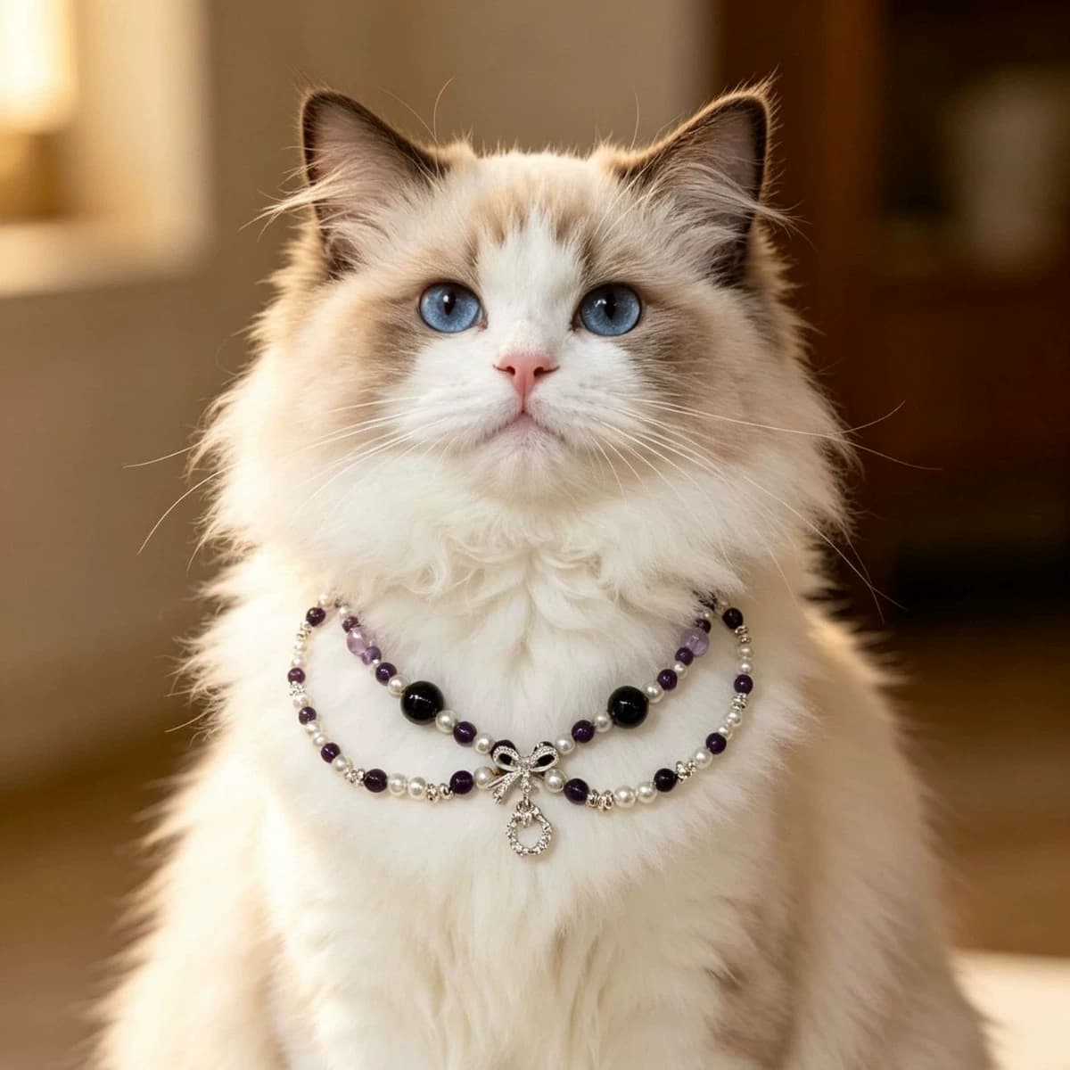 Natural Gemstone & Pearl Pet Necklace｜Cat & Dog Collar