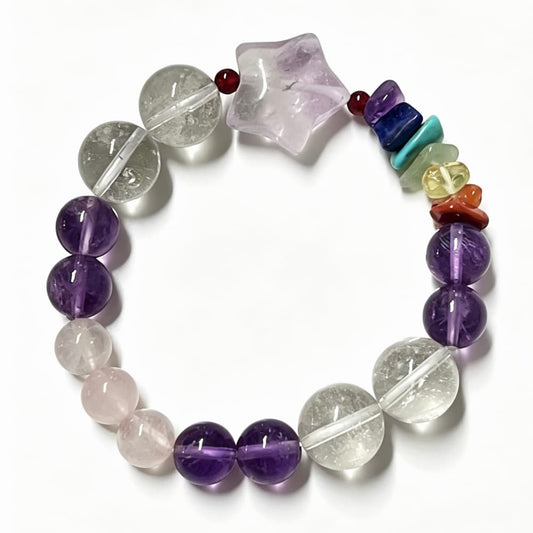 Starlight Harmony｜Natural Amethyst Star Crystal Bracelet