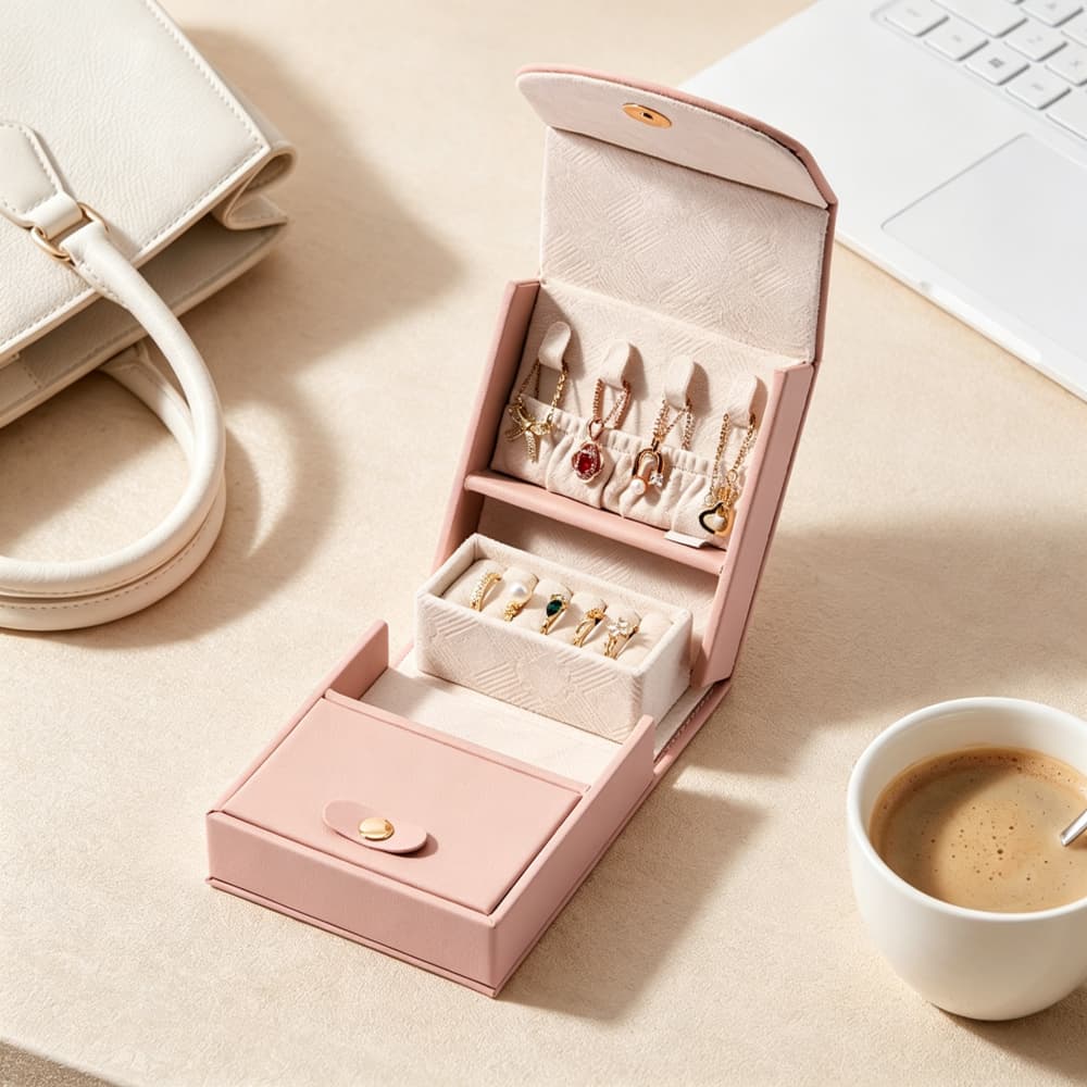 Everyday Keepsake｜Portable Travel Jewelry Organizer for Rings, Earrings & Necklaces