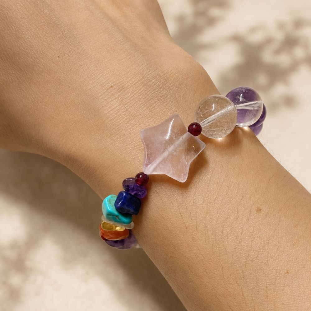 Starlight Harmony｜Natural Amethyst Star Crystal Bracelet