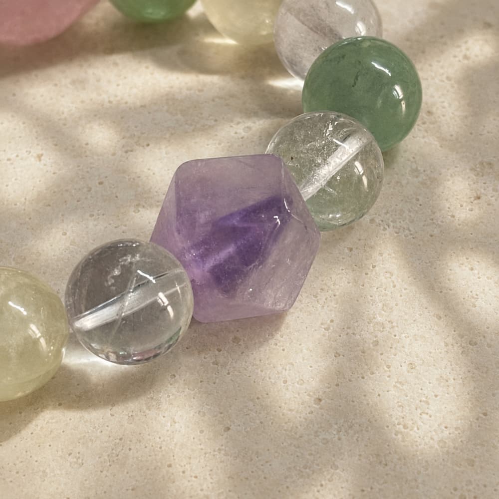 Gentle Radiance｜Natural Crystal Bracelet with Green Fluorite & Quartz