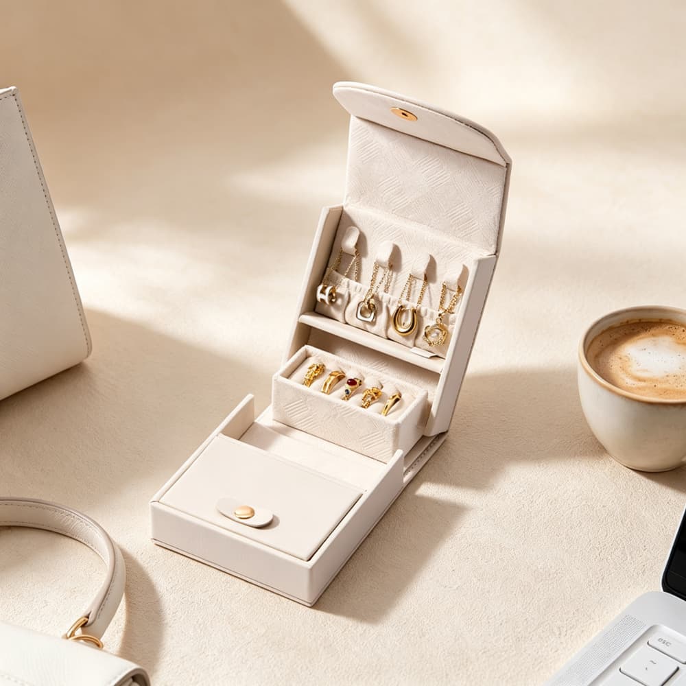 Everyday Keepsake｜Portable Travel Jewelry Organizer for Rings, Earrings & Necklaces