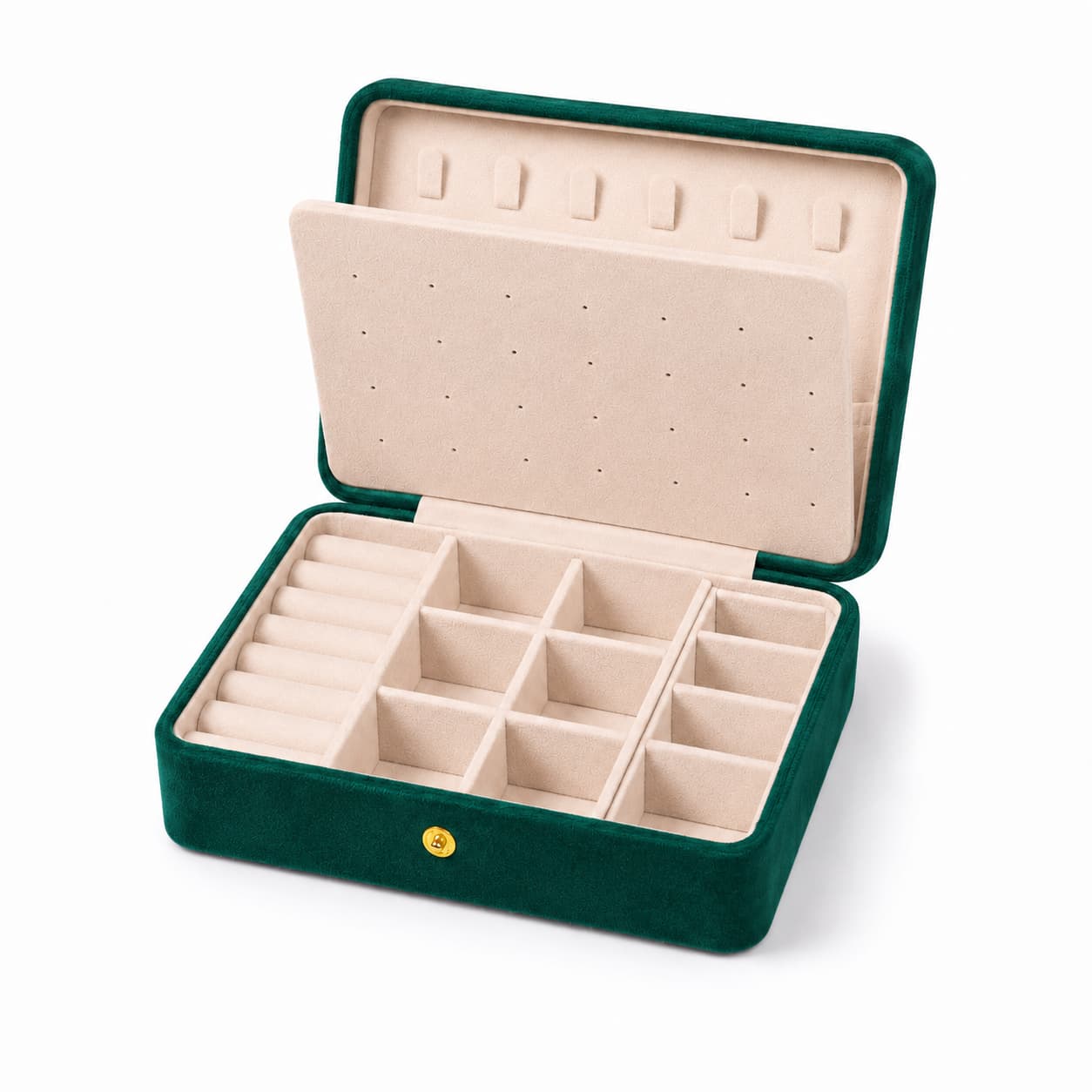 Large Velvet Jewelry Organizer Box｜Ring, Earring & Necklace Storage