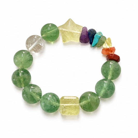 Little Star Within｜Natural Green Fluorite Chakra Bracelet
