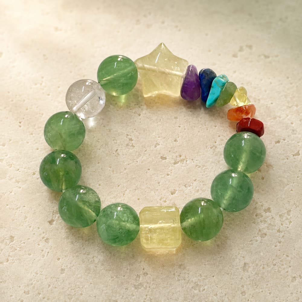 Little Star Within｜Natural Green Fluorite Chakra Bracelet