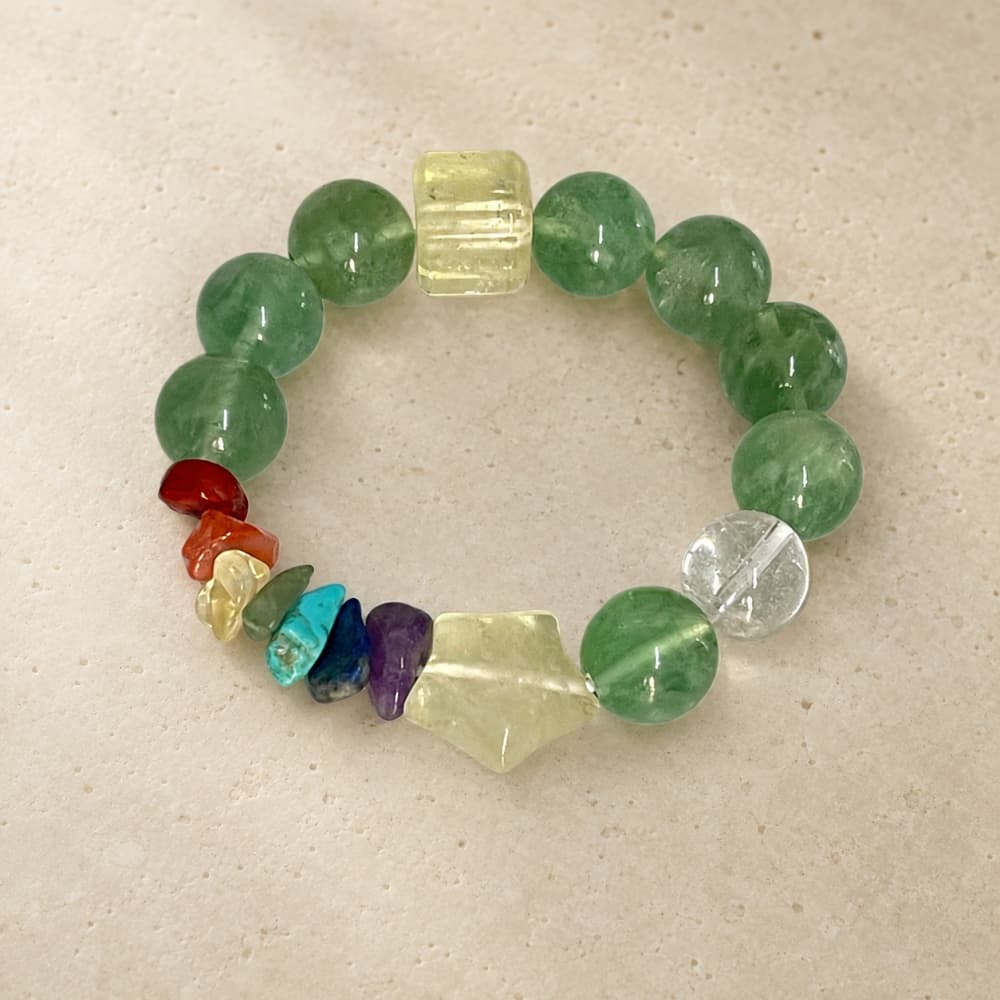Little Star Within｜Natural Green Fluorite Chakra Bracelet