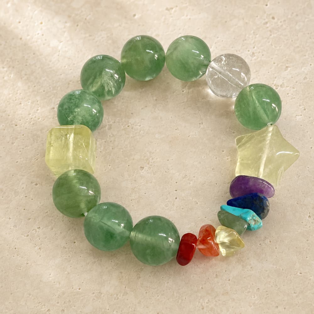 Little Star Within｜Natural Green Fluorite Chakra Bracelet