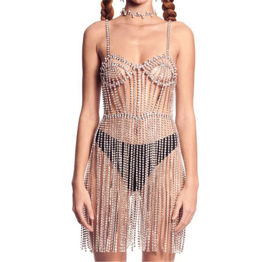 Sexy Rhinestone Bodycon Dress - Sparkling Party Dress