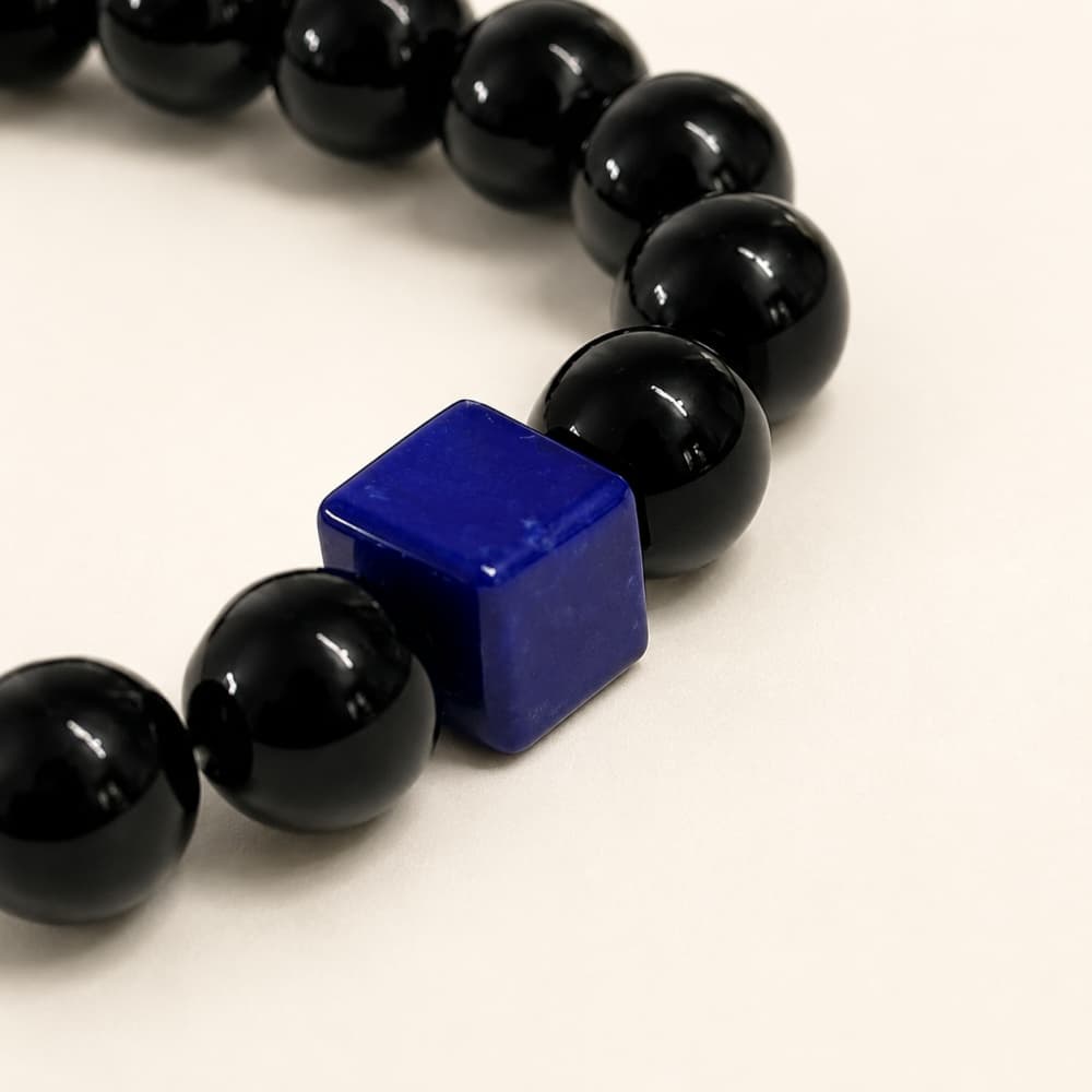 Midnight Resolve｜Natural Obsidian, Lapis Lazuli & Smoky Quartz Bracelet