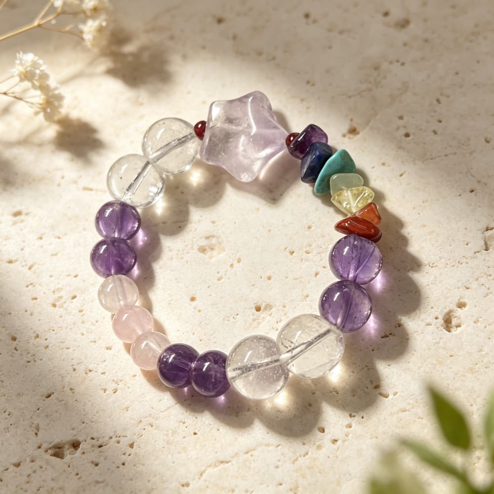 Starlight Harmony｜Natural Amethyst Star Crystal Bracelet