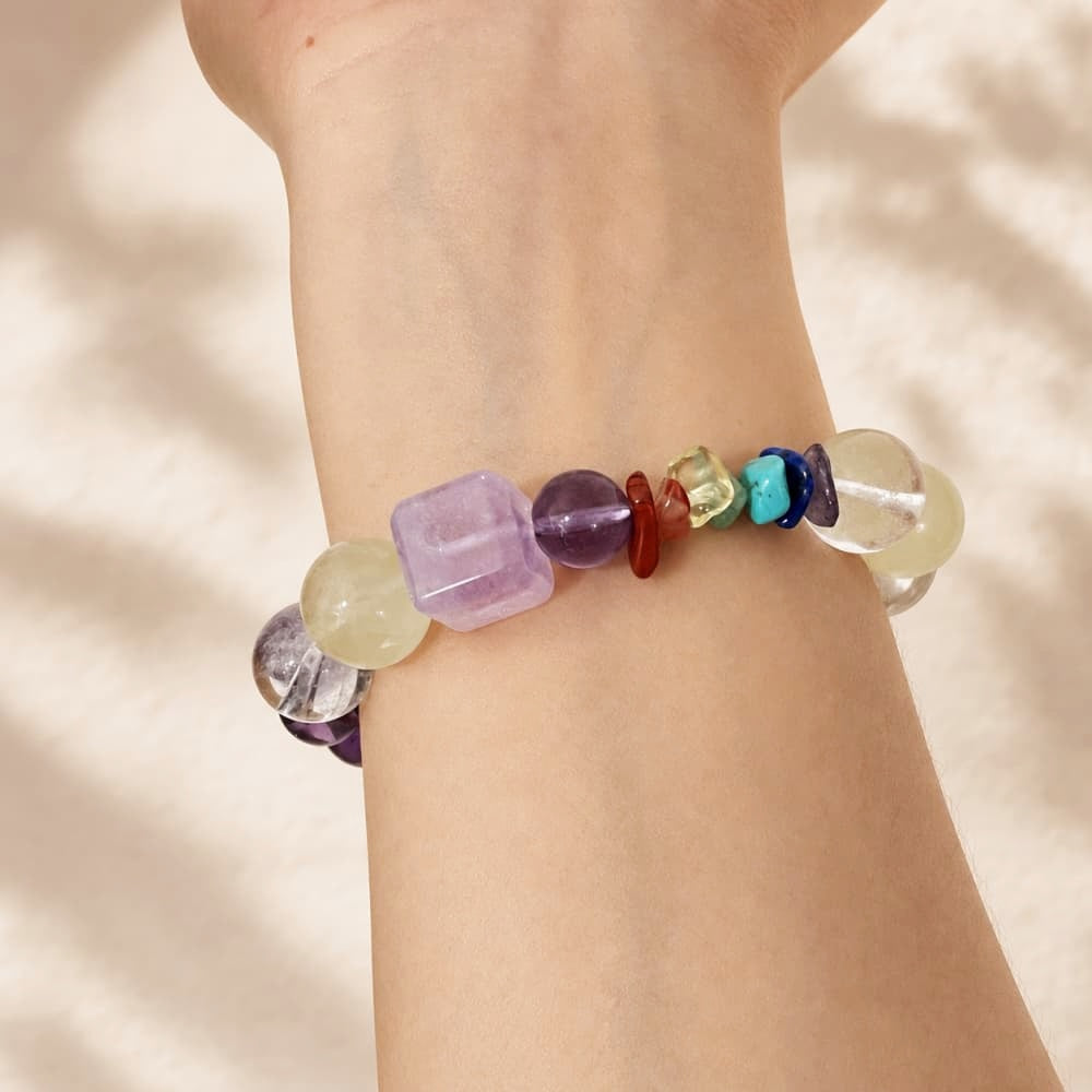 Golden Moonlight｜Natural Citrine Moon Bracelet and Garnet Ring Set