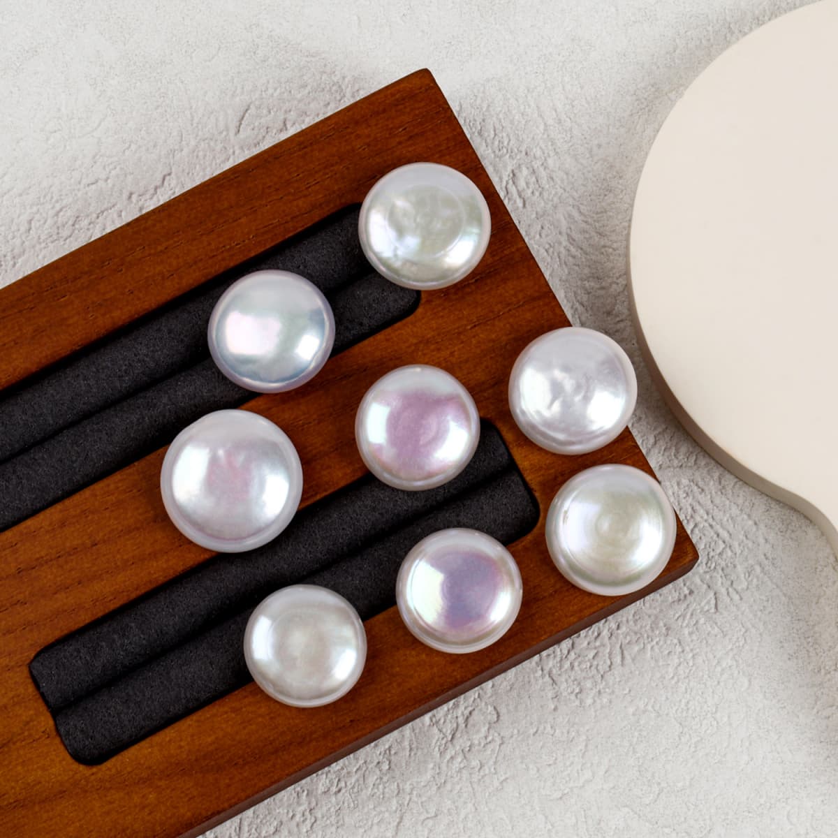 14×16 mm Natural Freshwater Baroque Button Pearls – High-Luster, 10 PCS