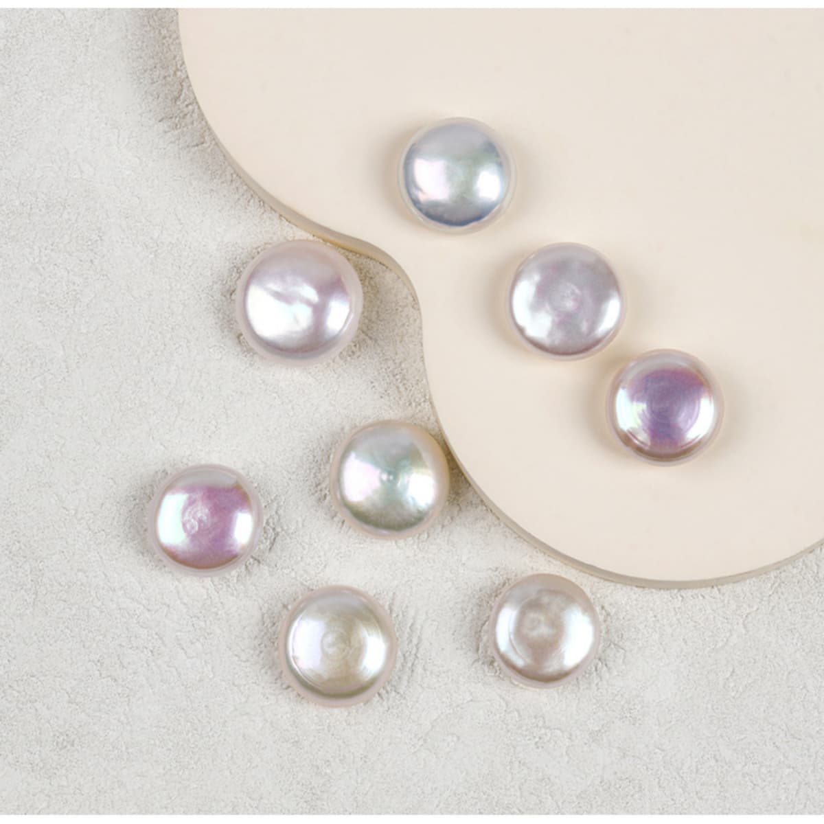 14×16 mm Natural Freshwater Baroque Button Pearls – High-Luster, 10 PCS