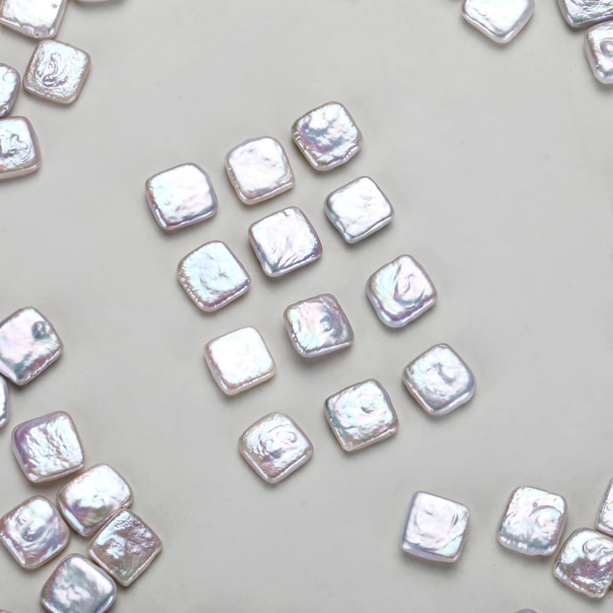 11×11 mm Natural Freshwater Baroque Square Pearls – High-Luster, 20 PCS