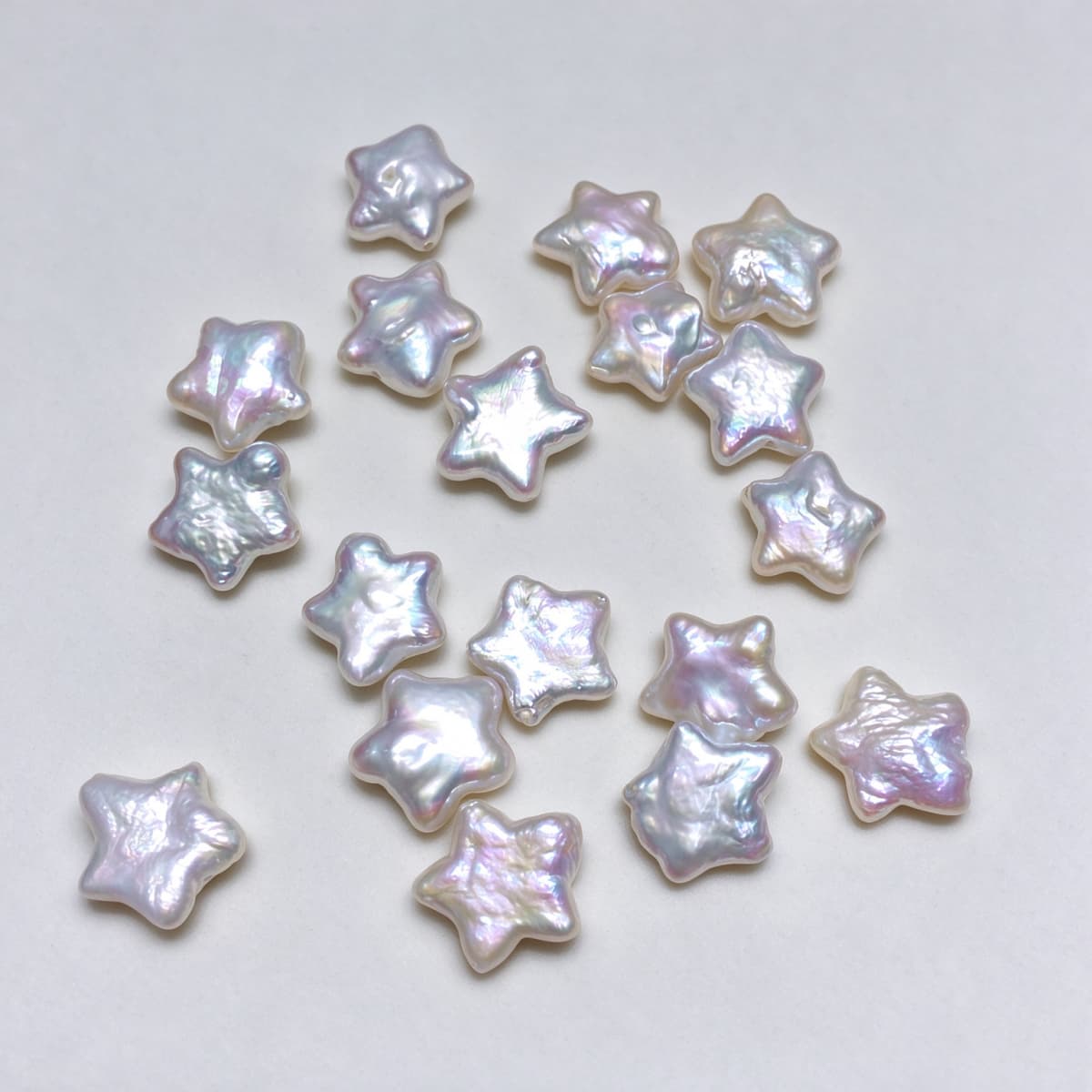 Natural Freshwater Baroque Star Pearls – Iridescent White 12–14 mm