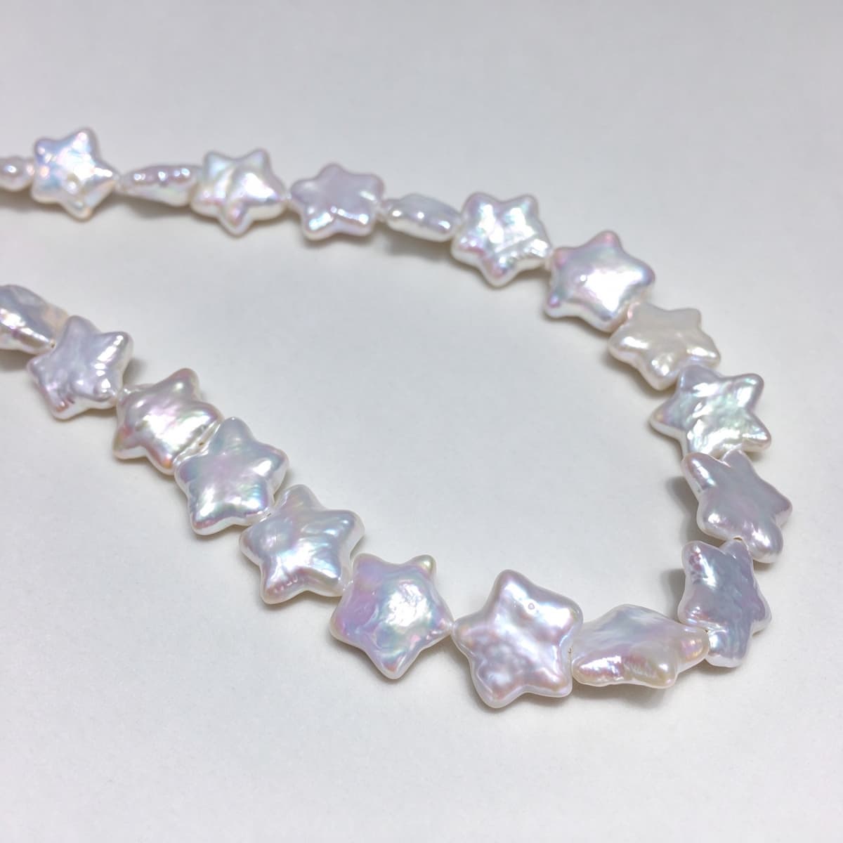 Natural Freshwater Baroque Star Pearls – Iridescent White 12–14 mm