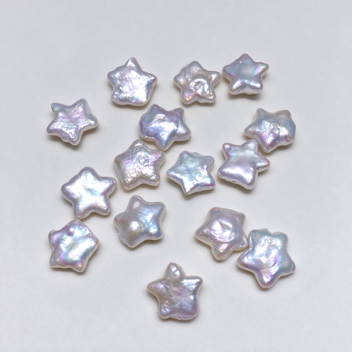 Natural Freshwater Baroque Star Pearls – Iridescent White 12–14 mm
