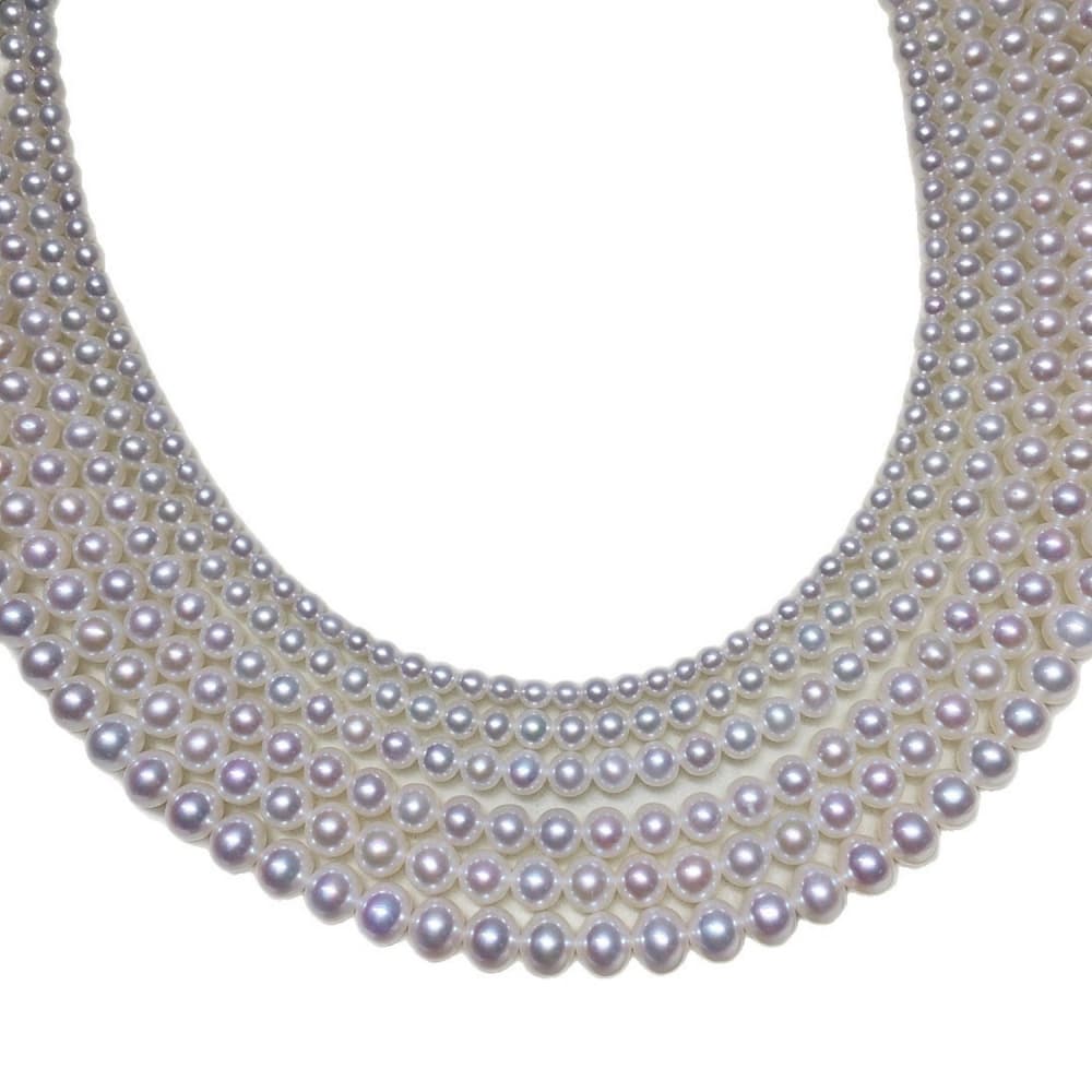 1 Strand Natural Freshwater Pearl Strands — Near-Round, High Luster