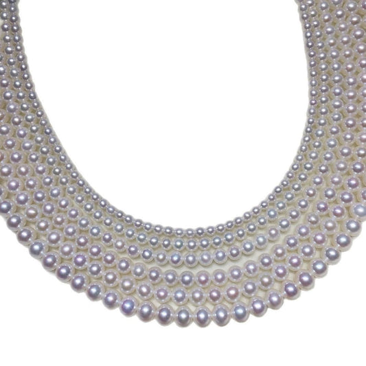 1 Strand Natural Freshwater Pearl Strands — Near-Round, High Luster