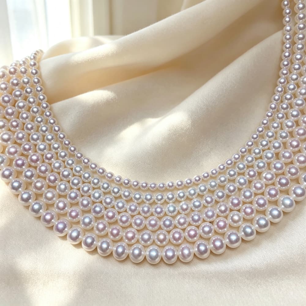 1 Strand Natural Freshwater Pearl Strands — Near-Round, High Luster