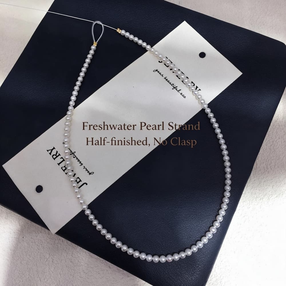 1 Strand Natural Freshwater Pearl Strands — Near-Round, High Luster