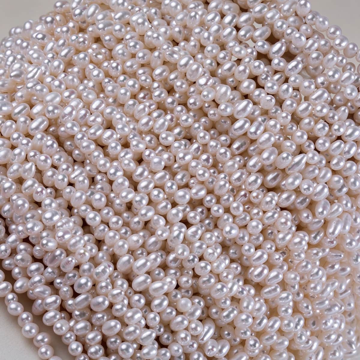 4–5 mm Natural Freshwater Rice Pearls Strand – DIY Jewelry Making