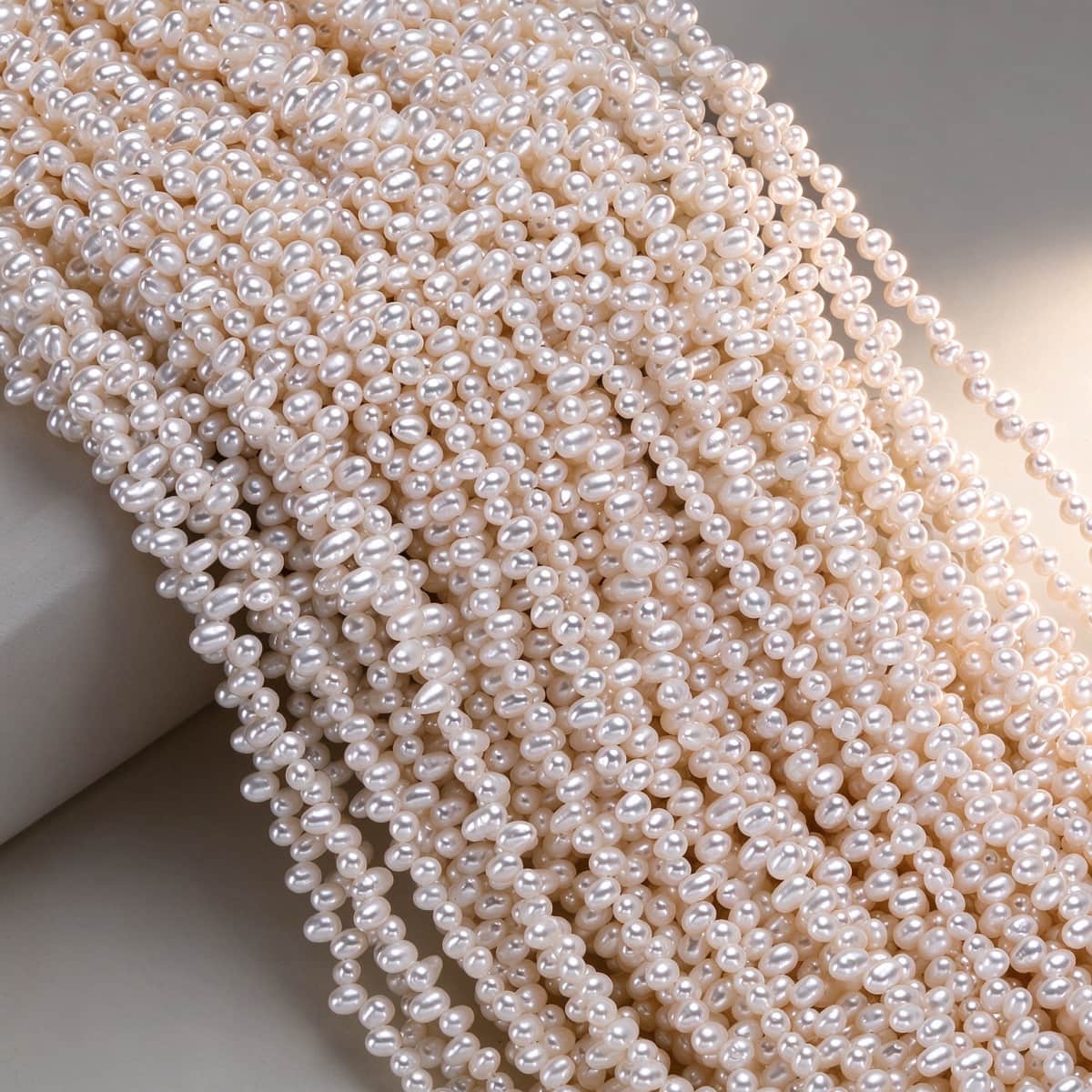 4–5 mm Natural Freshwater Rice Pearls Strand – DIY Jewelry Making