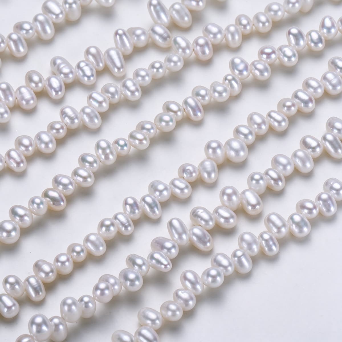 4–5 mm Natural Freshwater Rice Pearls Strand – DIY Jewelry Making