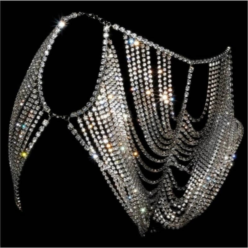 Bling Rhinestone Waist Chain - Sparkling Party Skirt