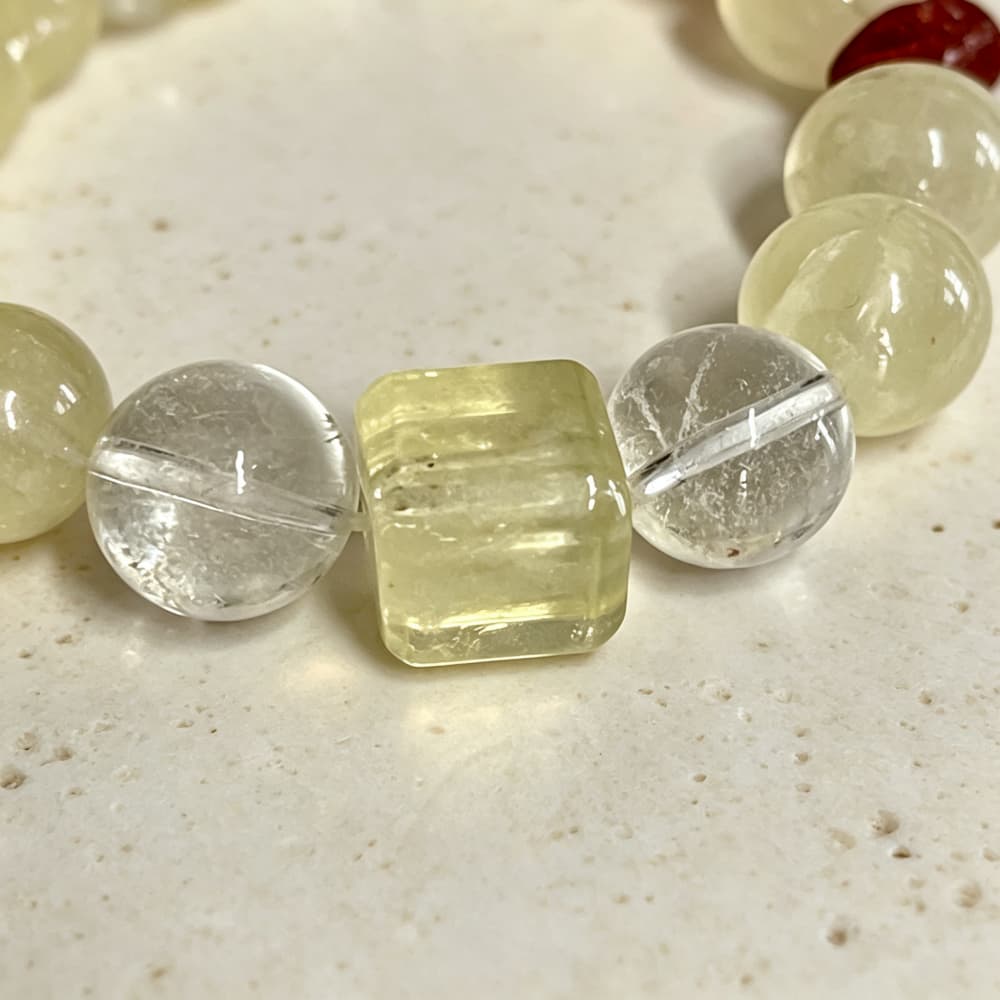 Sunlit Harmony｜Natural Lemon Quartz 7 Chakra Bracelet with Citrine