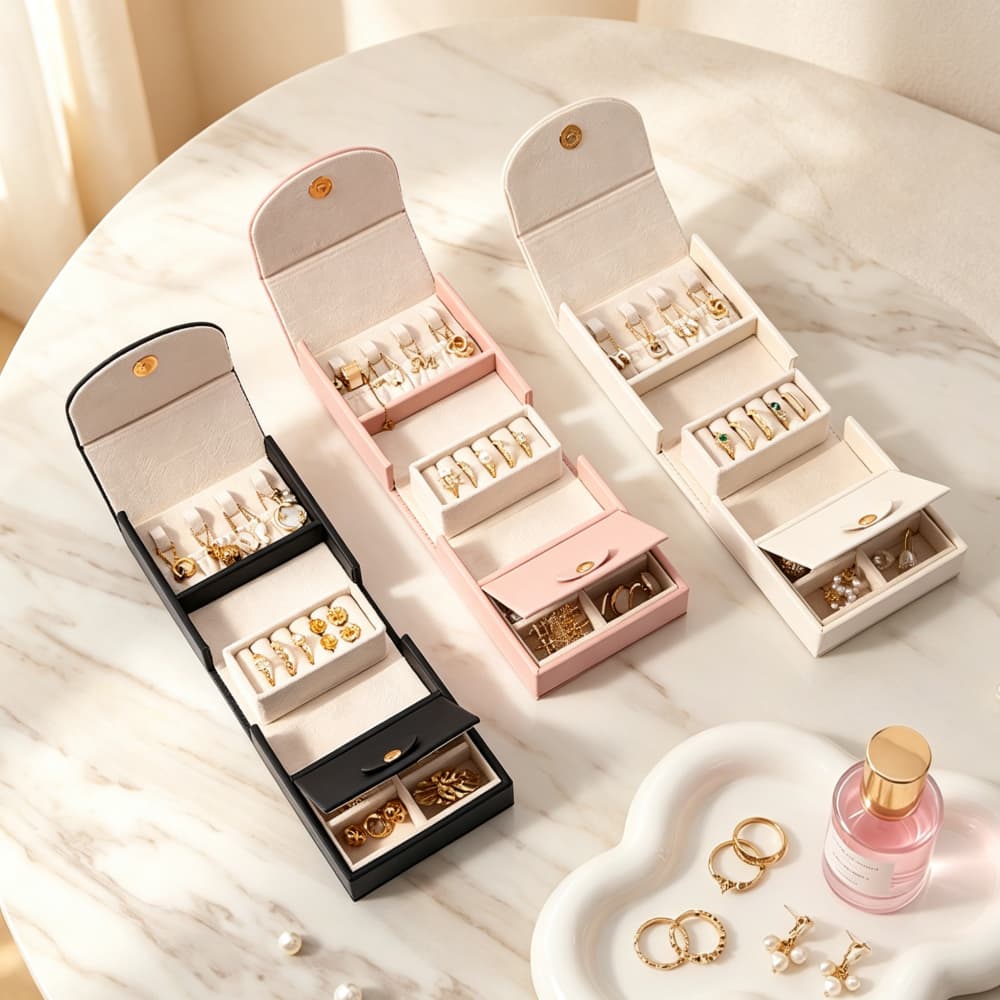 Everyday Keepsake｜Portable Travel Jewelry Organizer for Rings, Earrings & Necklaces