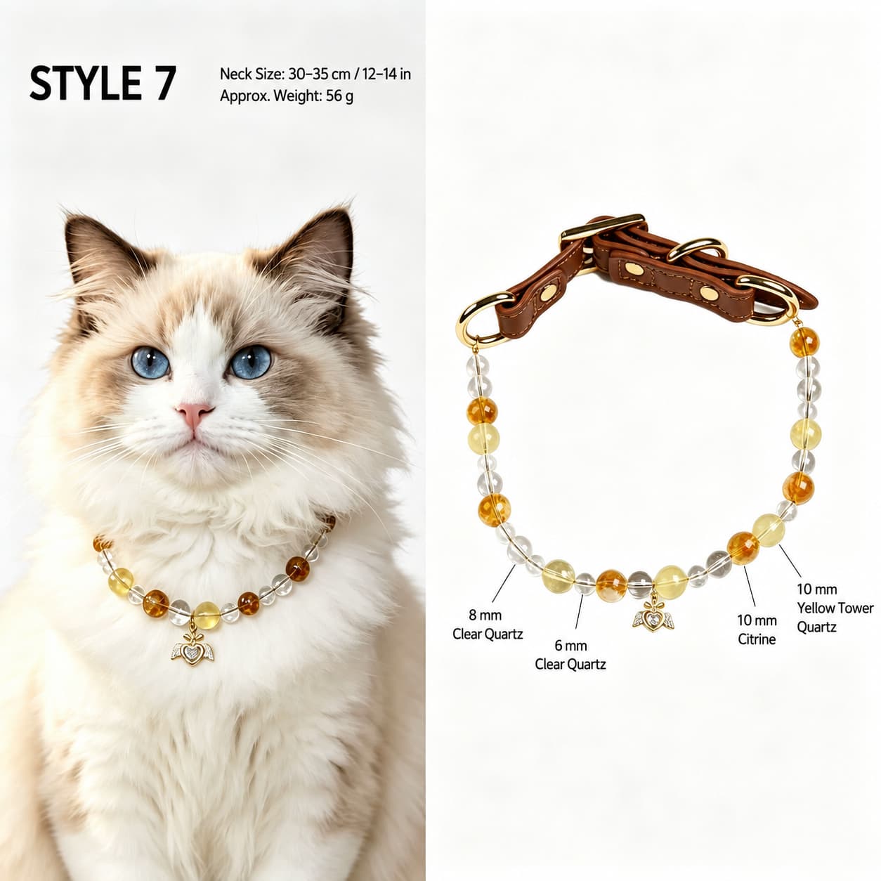 Natural Gemstone & Pearl Pet Necklace｜Cat & Dog Collar