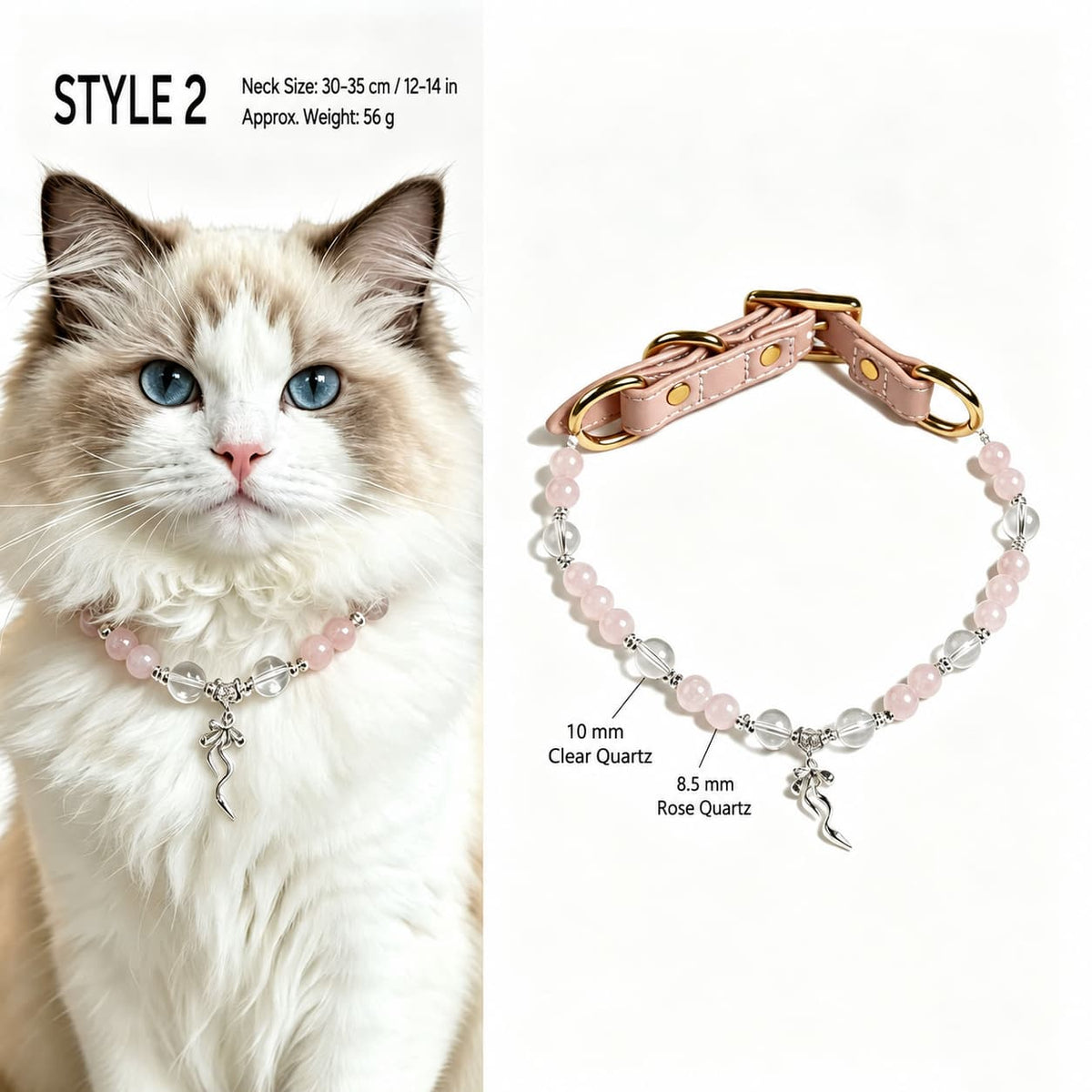 Natural Gemstone & Pearl Pet Necklace｜Cat & Dog Collar