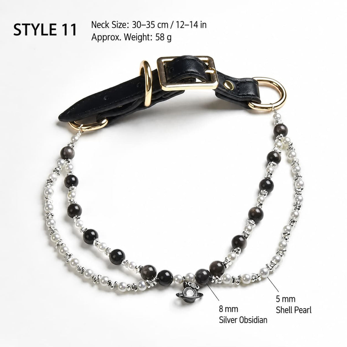 Natural Gemstone & Pearl Pet Necklace｜Cat & Dog Collar